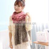 Wholesale Coral Fleece Striped Woven Warm Winter Women Shawls thumbnail-4