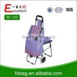 Shopping trolley bag with chair