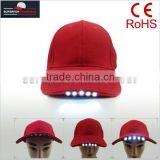 100% Cotton Embroidery Cute Logo LED Cap thumbnail-3