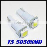 Free Shipping 1000pcs T5 Led 5050 1SMD Led Bulb With Wedge Base for Dashboards(Gauge Bulbs) White/Green/Blue/Red/Yellow