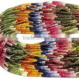 100% Natural Multi Sapphire Faceted Tyre Shape Beads 4MM Approx 17''Inch Good Quality On Wholesale Price.