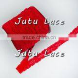 Lace Elastic 1" Red Stretch Lace Elastic by the Yard Wide Lace Elastic Trim - Baby Headband Lace Elastic