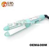 Koeren Technology Unite 2 in 1ceramic Tourmaline Mini Flat Iron Comb Hair Straightener Curling Irons