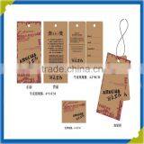 custom two-layer garment recycle paper main/hem hang tags for apperal