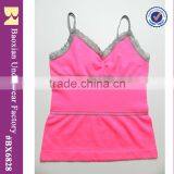 Sexy and Hot Lady Seamless Camisole w/ v Neck Lace