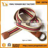 2016 New Fashion Unisex Cotton Cheap Jeans Woven Strip Fabric Webbing Belt