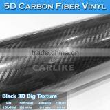 CARLIKE Glossy Vehicle Wrap Textured Black Glossy 5D Carbon Fiber Vinyl Roll thumbnail-2
