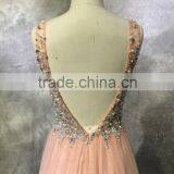 China Wholesale V-back V-neck Elegant Bridesmaid Gown thumbnail-5