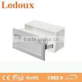 Rectangle Brushed Silver Led Step Light Recessed Wall