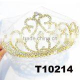 Wedding Rhinestone Gold Tone Bridal Flower Bridal Crown thumbnail-4