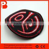 Wholesale Black Background Gold Logo Big Brand Woven Label Embroidery Label for Pillow