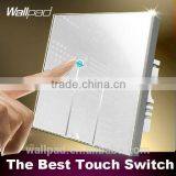 New Wallpad C1 White Crystal Glass Smart Touch Screen Power Supply LED Light Control Switch 110V~250V 2 Gang 1 Way Touch Switch thumbnail-1