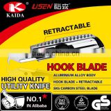 tool cutter Auto Retractable Safety Hook blade Aluminium Alloy with screw lock knife
