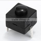 2 Pin 250V Black Flashlight Mini Mechanical Push Button Switch
