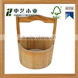 Wholesales unfinished handmade paulownia wooden sauna buckets with handle