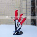 Colorful ABS Handle Ceramic Blade Kitchen Knives Set 3pcs in Acrylic Stand Holder Quality Choice thumbnail-4