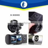 X3000 2.7" 140 degree Dual Lens Dash Board multi Camera manual Car Dvr Black Box Video Recorder GPS Logger