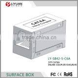 LY-SB42-S-C6A Rj45 Connection Surface Box Keystone Jack Female In-line Coupler CAT6A Coupler