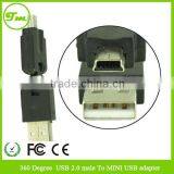 Rotary Adapter 360 Degree USB Type A Male to USB Mini 5p Male Adapter