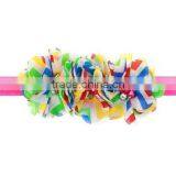 Chevron Shabby Chic Flower Headband Pear Rhinestone Lace Flower Hairband Little Girls Hair Bands thumbnail-3