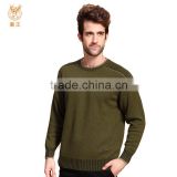 Pure Cashmere Knit Latest Style Sweater, Atrovirens Man Cashmere Sweater