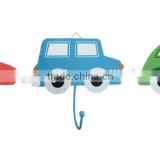 wooden baby cloth hook wooden car shaped decorative wall hanging hooks promotion crafts hanger