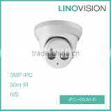 Innovative 3MP Outdoor Network Mini Dome CCTV Camera With 30m IR