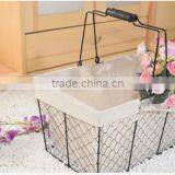 Handmade Wire Kitchen Storage Basket Wire Basket With Liner thumbnail-1