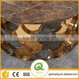 C396 Living Room Rose Gold Furniture Marble Top Coffee Table thumbnail-3
