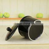 Factory Wholesale New Ideas Novelty Black Ceramic Casserole Stew Pot With Lid thumbnail-5