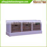 Shabby Large Wooden Stool for 3 People thumbnail-2