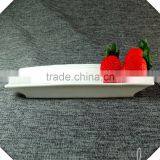 Bulk Stock White Style Oblong Shape Ceramic Plate For Dinner Restaurant Wholesale thumbnail-3