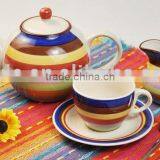 15PCS Stoneware Tea Set With Handpainting thumbnail-1