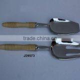 Wooden Handle Salad Server Set in Steel Polished Handles in Other Material Also Available thumbnail-1