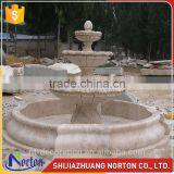 Carved 3 tiered beige outdoor fountain stone for sale NTMF-S035Y