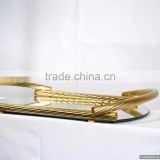 rope design metal golden tray