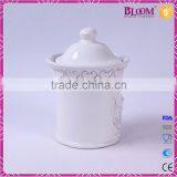 Ceramic White Glazed Tea Coffee Sugar Canister Set thumbnail-4