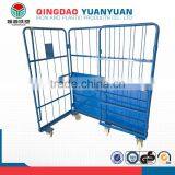 4 Wheels 3 Sided Logistics Container Pallet Flexible Roll Cage Folding Hand Trolley thumbnail-2