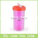 2015 New Products Clear Plastic Soft Drink Mugs Soft Drink Mugs Manson Jars With Metal Lid thumbnail-2