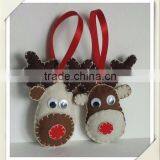 High Quality Fashion New Design Polyester Felt Christmas Reindeer Hanging Ornament With Eyes Manufacturer in China OEM ODM
