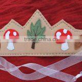 2017 New Product Hotsale Wholesale China Handmade Party Supply Kids Design Felt Princess Cute Girls Crown Headband With Satin thumbnail-1