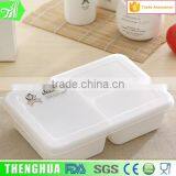 3-compartment Plastic Bento Lunch Box Food Container For Microwave Oven thumbnail-4