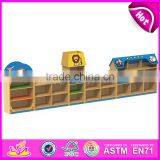 New Design Cartoon Bus Shape Multi Storage Shelf Wooden Kids Storage Cabinet W08C208 thumbnail-2