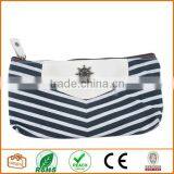 Canvas Navy Style Pen Pencil Case Cellphone Coin Cosmetic Makeup Bag Pouch Purse,Dark Blue thumbnail-2