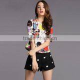 Customized 2014 New Design Digital Printing Commuter Outfit Silk Satin Top Sales Skirt thumbnail-1