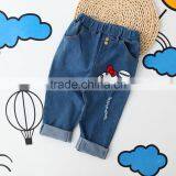 Do the Old Hole Cartoon Cow Embroidery Denim Trousers thumbnail-3