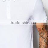 High Quality Custom Short Sleeve Button Placket White Men's Cotton/Spandex 200gsm Casual Slim Fit Plain Dyed Blank Polo Tshirt thumbnail-3