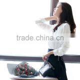 SZXX Tops Wholesale Womens Lady Elegant White Lace Blouse Shirts thumbnail-3