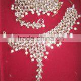 GOLD Tone TCRYSTAL Pearl PAYAL Anklets Toe Ring Barefoot Sandal thumbnail-2