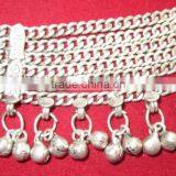 SILVER Tone Chain Bells GHUNGROO ANKLET PAYAL Foot Bracelet Pair thumbnail-3